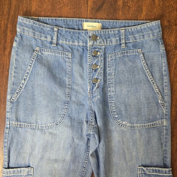Sundance Jolienne Lightweight Denim Jogger Cargo Pants Button Fly Size 2 - Picture 4 of 10